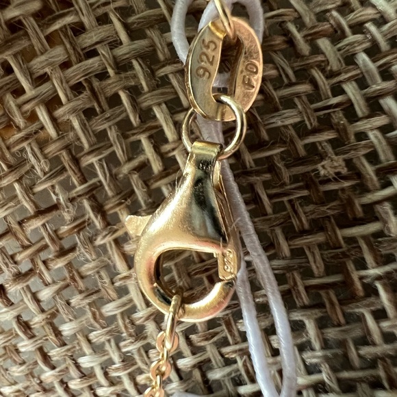 Blue Sage Sterling Silver 925 14K Gold Plated Crystal Cross Necklace NWT - Picture 14 of 14